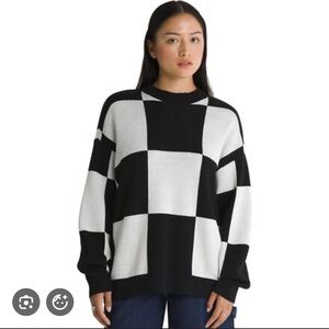 Vans Black and White Checkered Crewneck Sweater
